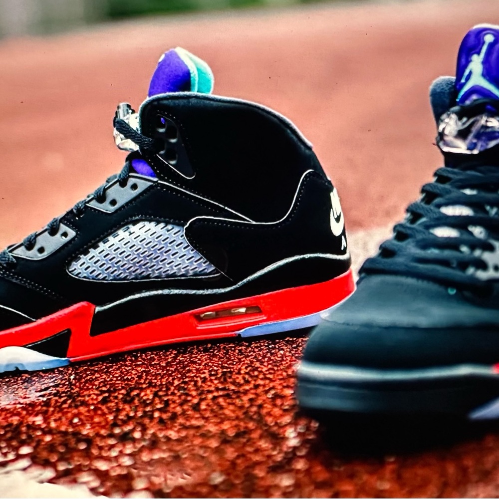 Air Jordan 5 Retro Black Red Sneakers